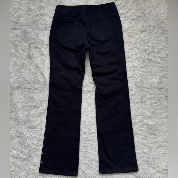 Michael Michael Kors Black Women’s Flare Stud Side Button pants Jeans Size 6 - Picture 5 of 16